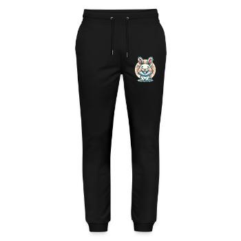 Rabbit Rabbit - Stanley/Stella Mover Unisex Organic Jogging Trousers - black - Front - Marisol (170cm) & Nik (191cm)