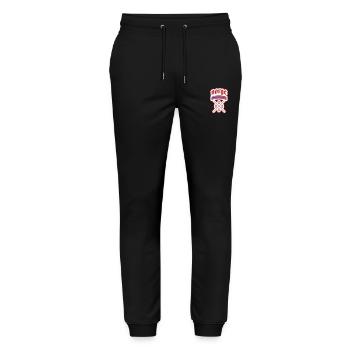 Norwegen 2025 Norge Flagge - Stanley/Stella Unisex Bio Jogginghose Mover  - Schwarz - Vorne - Marisol (170cm) & Nik (191cm)