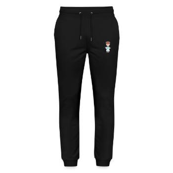 Person Illustratiert (Malte) - Stanley/Stella Unisex Bio Jogginghose Mover  - Schwarz - Vorne - Marisol (170cm) & Nik (191cm)