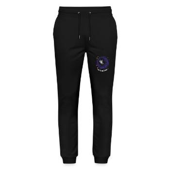 Lost in the Cosmos - Astronaut - Weltall - Stanley/Stella Unisex Bio Jogginghose Mover  - Schwarz - Vorne - Marisol (170cm) & Nik (191cm)
