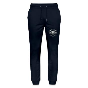 corps céleste, idée cadeau, ciel étoilé comète L - Pantalon de jogging bio MOVER Stanley/Stella unisexe - marine - Devant - Marisol (170cm) & Nik (191cm)