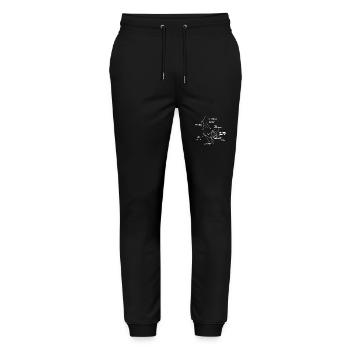Pigeon Race Pigeon Pigeons - Stanley/Stella Mover Unisex Organic Jogging Trousers - black - Front - Marisol (170cm) & Nik (191cm)