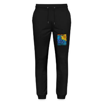 Sommer und schöne zeit - Stanley/Stella Unisex Bio Jogginghose Mover  - Schwarz - Vorne - Marisol (170cm) & Nik (191cm)