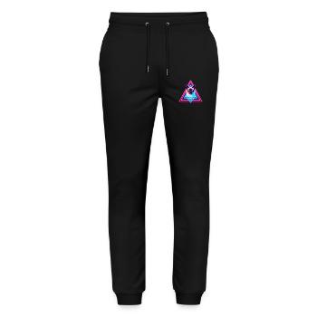 Siamese cat in 80s style triangle - Stanley/Stella Mover Unisex Organic Jogging Trousers - black - Front - Marisol (170cm) & Nik (191cm)