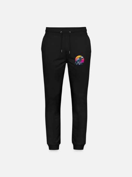 Graupapagei auf Skateboard - Stanley/Stella Unisex Bio Jogginghose Mover  - Schwarz