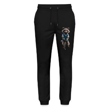 Sports raccoon - Stanley/Stella Mover Unisex Organic Jogging Trousers - black - Front - Marisol (170cm) & Nik (191cm)