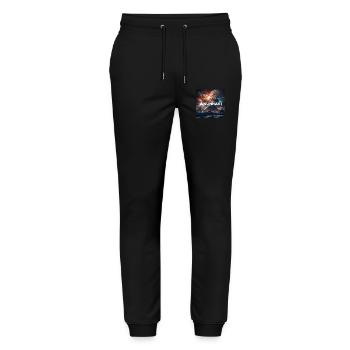 Anunnaki Gods - Stanley/Stella Mover Unisex Organic Jogging Trousers - black - Front - Marisol (170cm) & Nik (191cm)