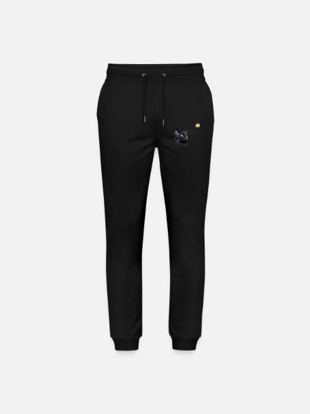 CAT AND THE MOON - Stanley/Stella Mover Unisex Organic Jogging Trousers - black