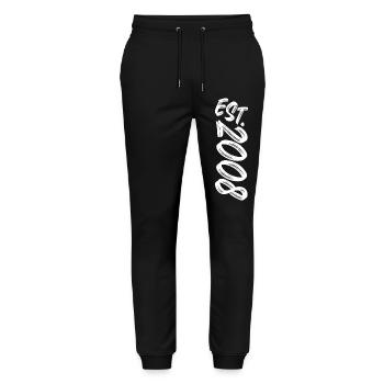 Est. 2008 - Established 2008 - Birthday Gift - Stanley/Stella Mover Unisex Organic Jogging Trousers - black - Front - Marisol (170cm) & Nik (191cm)