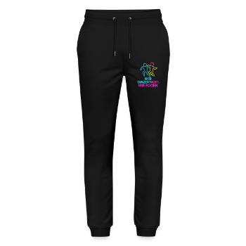 Neon Pogo Tanzduo - Stanley/Stella Unisex Bio Jogginghose Mover  - Schwarz - Vorne - Marisol (170cm) & Nik (191cm)