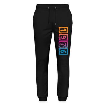 Millésime 1976 - Pantalon de jogging bio MOVER Stanley/Stella unisexe - noir - Devant - Marisol (170cm) & Nik (191cm)