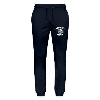 Bedrohte Art - Verbrennungsmotor Auto Design - Stanley/Stella Unisex Bio Jogginghose Mover  - Navy - Vorne - Marisol (170cm) & Nik (191cm)