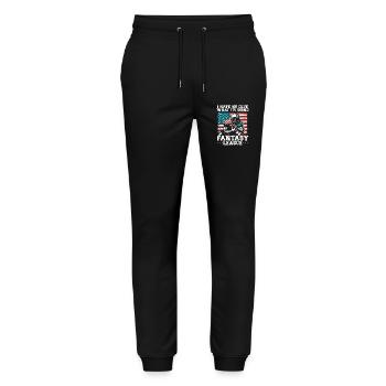 I have no clue what I'm doing fantasy league - Stanley/Stella Mover Unisex Organic Jogging Trousers - black - Front - Marisol (170cm) & Nik (191cm)