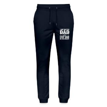 2 Titles: Father and Stepfather and Rock Both - Stanley/Stella Mover Unisex Organic Jogging Trousers - navy - Front - Marisol (170cm) & Nik (191cm)