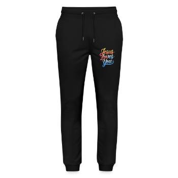 Jesus loves you! - Stanley/Stella Mover Unisex Organic Jogging Trousers - black - Front - Marisol (170cm) & Nik (191cm)