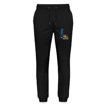 Ich & meine Follower – Katzenhumor Design - Stanley/Stella Unisex Bio Jogginghose Mover  - Schwarz - Vorne - Marisol (170cm) & Nik (191cm)