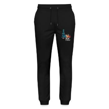 Moi et mes abonnés – Cat Humor Design - Pantalon de jogging bio MOVER Stanley/Stella unisexe - noir - Devant - Marisol (170cm) & Nik (191cm)
