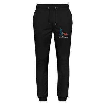 Moi et mes abonnés – Dog Humor Design - Pantalon de jogging bio MOVER Stanley/Stella unisexe - noir - Devant - Marisol (170cm) & Nik (191cm)