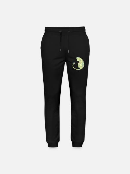 Cat with Bike E 219 - Stanley/Stella Mover Unisex Organic Jogging Trousers - black