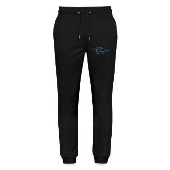 Better Together Minimalist Love Couple Shirt - Stanley/Stella Unisex Bio Jogginghose Mover  - Schwarz - Vorne - Marisol (170cm) & Nik (191cm)