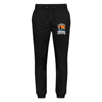 Id Rather Be Hiking With My Dog Dog Lover & Hiking - Stanley/Stella Mover Unisex Organic Jogging Trousers - black - Front - Marisol (170cm) & Nik (191cm)