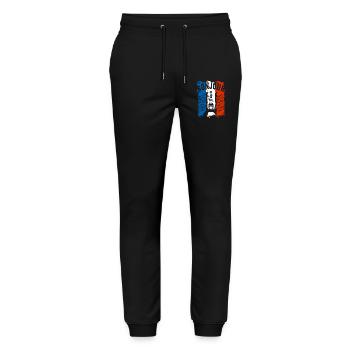 flag of France - Stanley/Stella Mover Unisex Organic Jogging Trousers - black - Front - Marisol (170cm) & Nik (191cm)