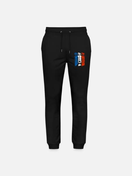 flag of France - Stanley/Stella Mover Unisex Organic Jogging Trousers - black