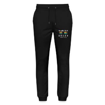 Nous sommes en pause estivale - Pantalon de jogging bio MOVER Stanley/Stella unisexe - noir - Devant - Marisol (170cm) & Nik (191cm)
