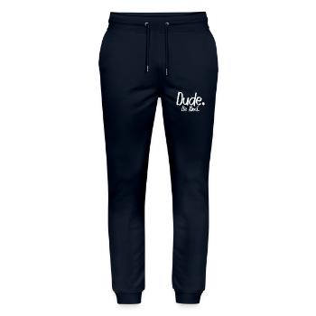 Dude, be kind - Stanley/Stella Unisex Bio Jogginghose Mover  - Navy - Vorne - Marisol (170cm) & Nik (191cm)