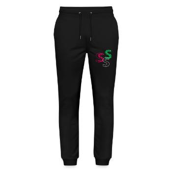 Lettre S - Pantalon de jogging bio MOVER Stanley/Stella unisexe - noir - Devant - Marisol (170cm) & Nik (191cm)