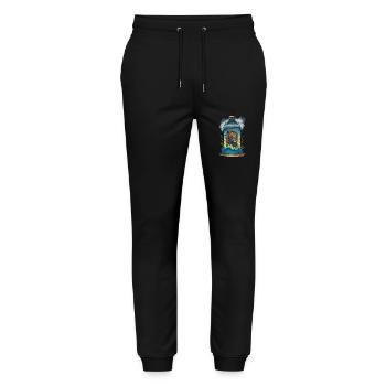 Lion In Bottle - Stanley/Stella Mover Unisex Organic Jogging Trousers - black - Front - Marisol (170cm) & Nik (191cm)
