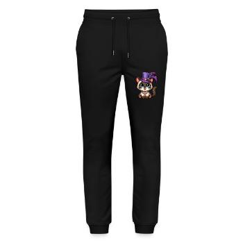Cute Siamese Cat Mardi Gras Comic - Stanley/Stella Mover Unisex Organic Jogging Trousers - black - Front - Marisol (170cm) & Nik (191cm)