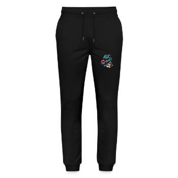 Sweet Dino T-Rex Donut Coffee - Stanley/Stella Mover Unisex Organic Jogging Trousers - black - Front - Marisol (170cm) & Nik (191cm)