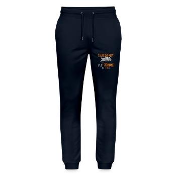 Stéphane c est stephane qui tire Humour Chasseur - Pantalon de jogging bio MOVER Stanley/Stella unisexe - marine - Devant - Marisol (170cm) & Nik (191cm)