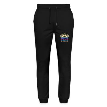 J peux pas j me barre En RD Congo - Pantalon de jogging bio MOVER Stanley/Stella unisexe - noir - Devant - Marisol (170cm) & Nik (191cm)