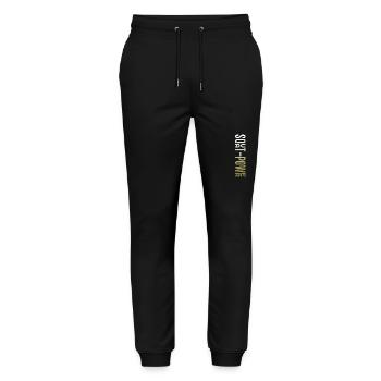Squat Power 26 - Stanley/Stella Unisex Bio Jogginghose Mover  - Schwarz - Vorne - Marisol (170cm) & Nik (191cm)