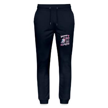 Men from 60th birthday Man 60 funny sayings - Stanley/Stella Mover Unisex Organic Jogging Trousers - navy - Front - Marisol (170cm) & Nik (191cm)