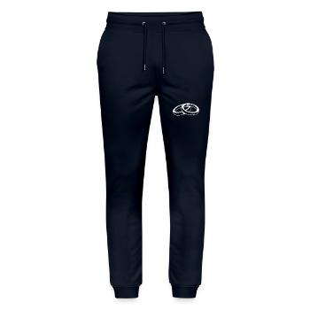 Wedding Rings Symbol - Stanley/Stella Mover Unisex Organic Jogging Trousers - navy - Front - Marisol (170cm) & Nik (191cm)