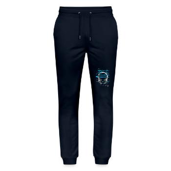 Musical Headphones - Stanley/Stella Mover Unisex Organic Jogging Trousers - navy - Front - Marisol (170cm) & Nik (191cm)
