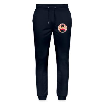 Young Reader's Adventure - Stanley/Stella Mover Unisex Organic Jogging Trousers - navy - Front - Marisol (170cm) & Nik (191cm)