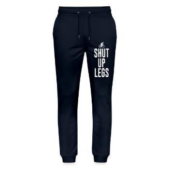 Shut up legs Spruch Fahrrad Radsport - Stanley/Stella Unisex Bio Jogginghose Mover  - Navy - Vorne - Marisol (170cm) & Nik (191cm)