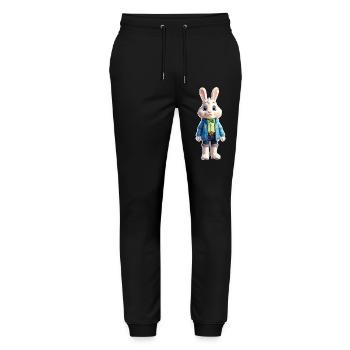Osterhase stehend - Stanley/Stella Unisex Bio Jogginghose Mover  - Schwarz - Vorne - Marisol (170cm) & Nik (191cm)