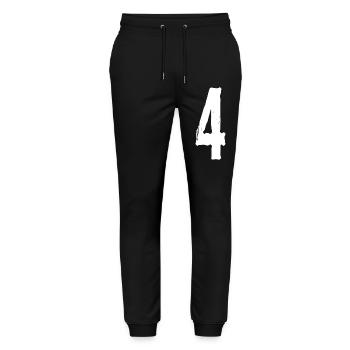 Numéro 4! Fétiche ! - Pantalon de jogging bio MOVER Stanley/Stella unisexe - noir - Devant - Marisol (170cm) & Nik (191cm)