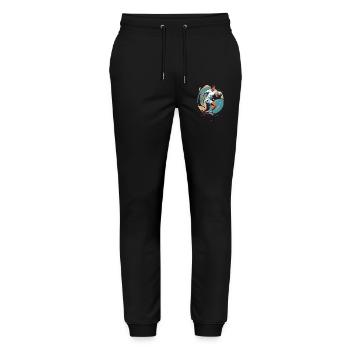 Handball Player Streetwear Iconic Style Design - Stanley/Stella Mover Unisex Organic Jogging Trousers - black - Front - Marisol (170cm) & Nik (191cm)