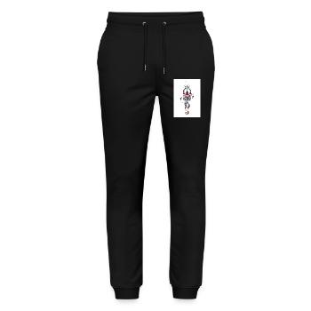 Abstrakter mystischer Lotus mit Trommeln - Stanley/Stella Unisex Bio Jogginghose Mover  - Schwarz - Vorne - Marisol (170cm) & Nik (191cm)