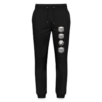 Dés géométriques D6 – Design minimaliste - Pantalon de jogging bio MOVER Stanley/Stella unisexe - noir - Devant - Marisol (170cm) & Nik (191cm)