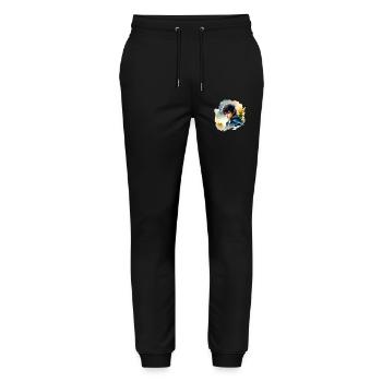 Fantaisie, Halfelin - Pantalon de jogging bio MOVER Stanley/Stella unisexe - noir - Devant - Marisol (170cm) & Nik (191cm)