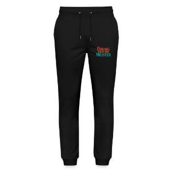 Übe das Schmieden des Meisters - Stanley/Stella Unisex Bio Jogginghose Mover  - Schwarz - Vorne - Marisol (170cm) & Nik (191cm)