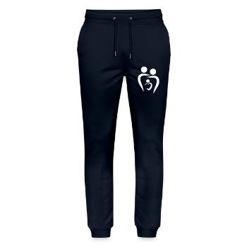 Familie Kind Mama Papa - Stanley/Stella Unisex Bio Jogginghose Mover  - Navy - Vorne - Marisol (170cm) & Nik (191cm)