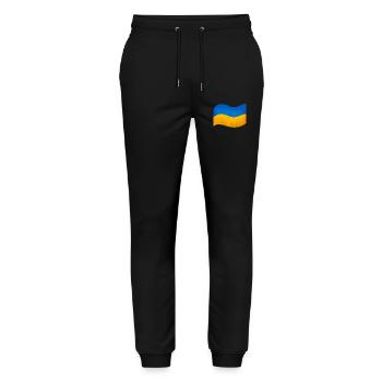 The flag of Ukraine - Stanley/Stella Mover Unisex Organic Jogging Trousers - black - Front - Marisol (170cm) & Nik (191cm)